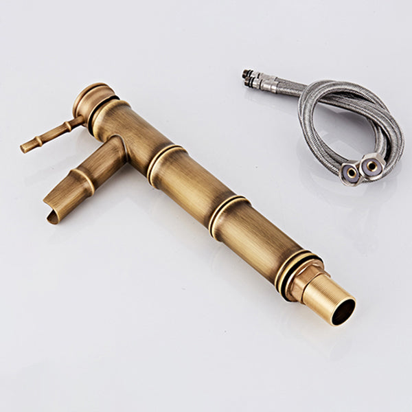 Lever Handle Vanity Sink Faucet Country Low Arc Faucet Single Hole Bathroom Faucet