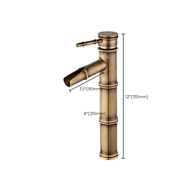 Lever Handle Vanity Sink Faucet Country Low Arc Faucet Single Hole Bathroom Faucet