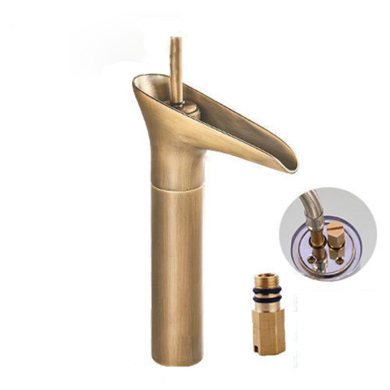 Circular Farmhouse Vessel Faucet Brass Lever Handle Bathroom Faucet