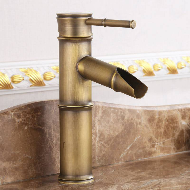 Circular Farmhouse Vessel Faucet Brass Lever Handle Bathroom Faucet