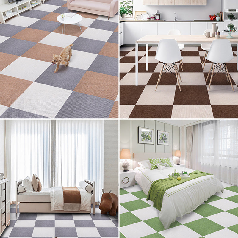 Carpet Tile Fade Resistant Solid Color Self-Stick Carpet Tiles Living Room