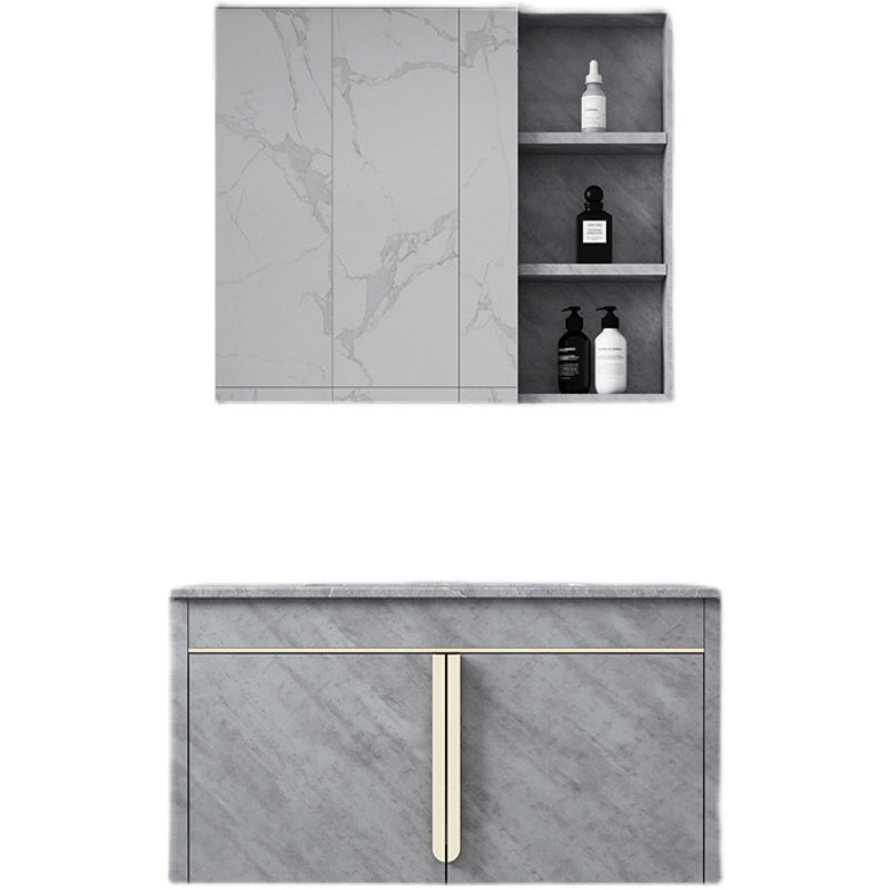 Contemporary Sink Vanity Mirror Cabinet Wall Mount Vanity Cabinet with Storage Shelving