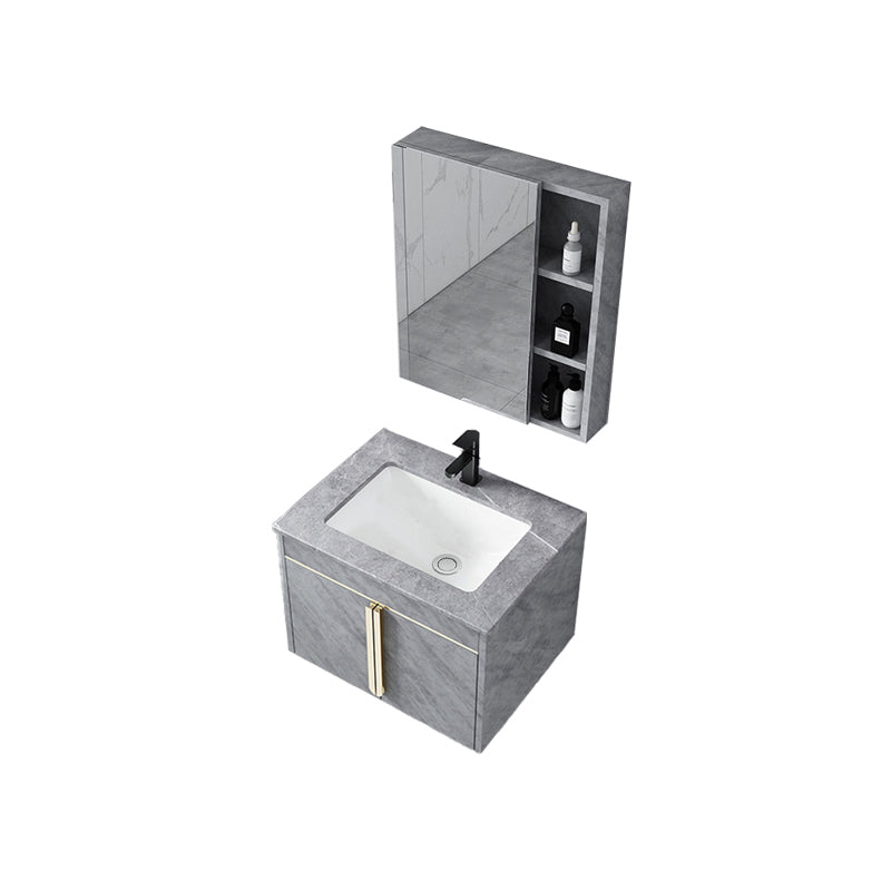 Contemporary Sink Vanity Mirror Cabinet Wall Mount Vanity Cabinet with Storage Shelving