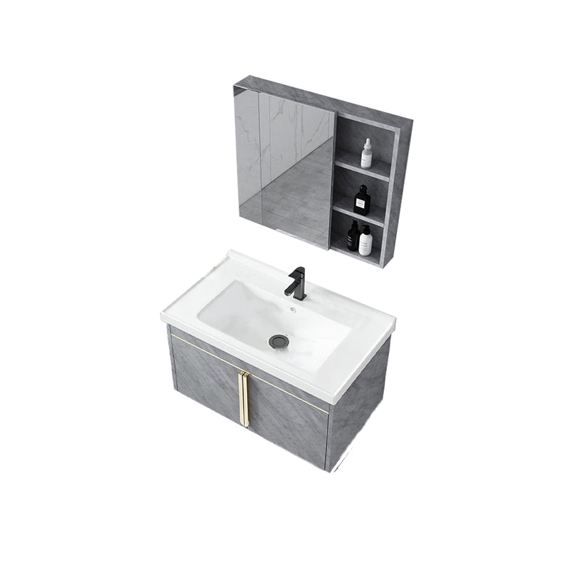 Contemporary Sink Vanity Mirror Cabinet Wall Mount Vanity Cabinet with Storage Shelving
