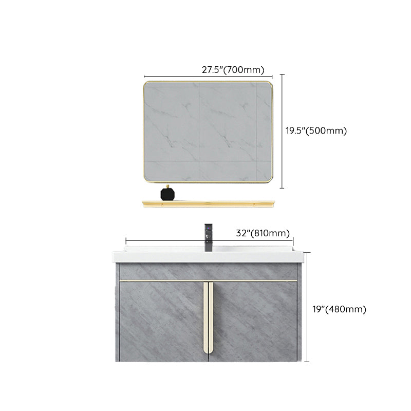 Contemporary Sink Vanity Mirror Cabinet Wall Mount Vanity Cabinet with Storage Shelving