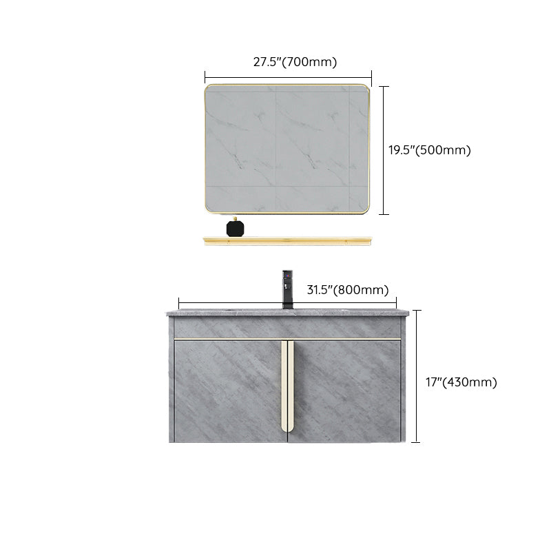 Contemporary Sink Vanity Mirror Cabinet Wall Mount Vanity Cabinet with Storage Shelving