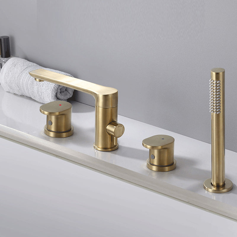 Deck Mounted Copper Roman Tub Faucet Low Arc Roman Freestanding Faucet