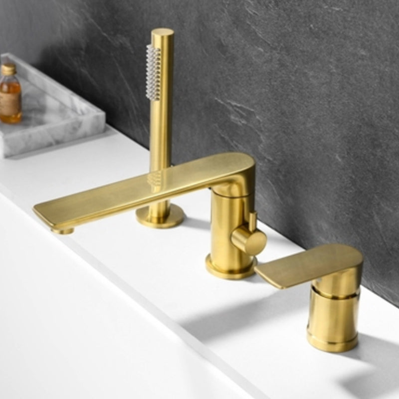 Deck Mounted Copper Roman Tub Faucet Low Arc Roman Freestanding Faucet