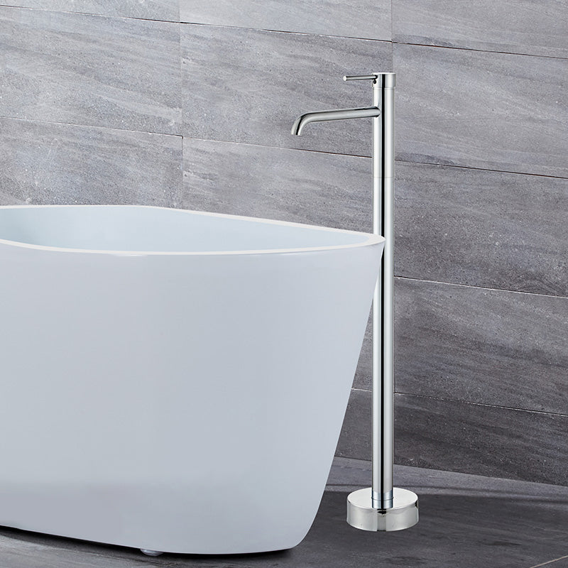 Floor Mounted Metal Freestanding Tub Filler Swivel Low Arc Freestanding Faucet
