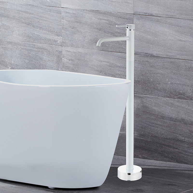Floor Mounted Metal Freestanding Tub Filler Swivel Low Arc Freestanding Faucet