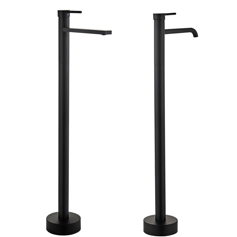 Floor Mounted Metal Freestanding Tub Filler Swivel Low Arc Freestanding Faucet