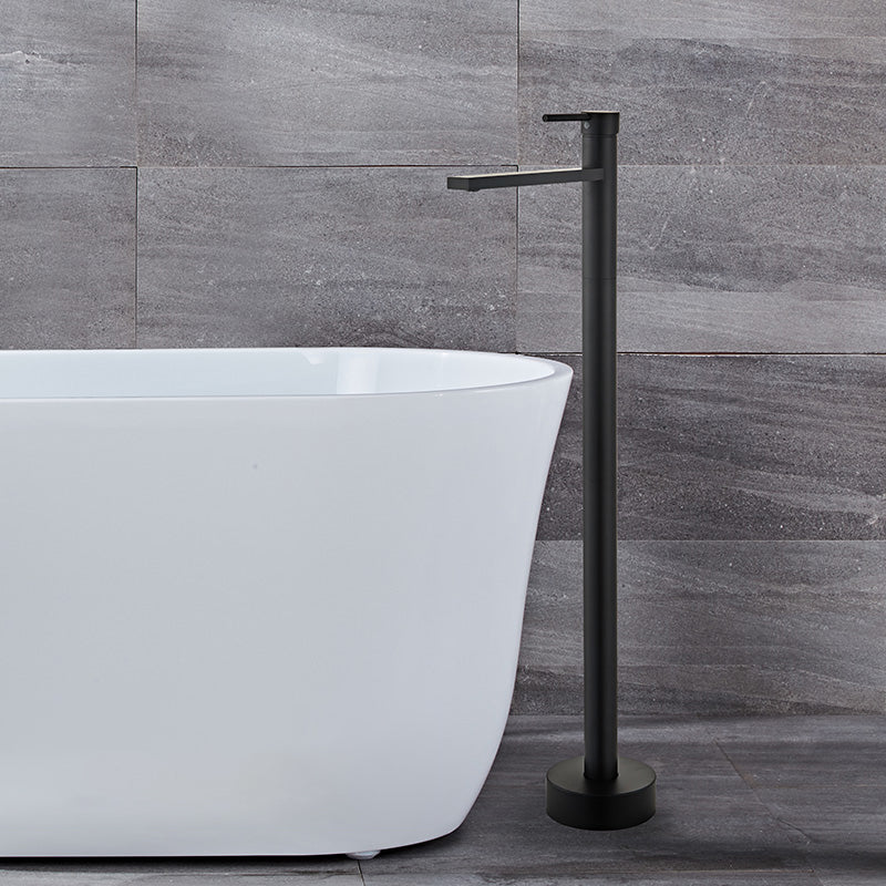 Floor Mounted Metal Freestanding Tub Filler Swivel Low Arc Freestanding Faucet