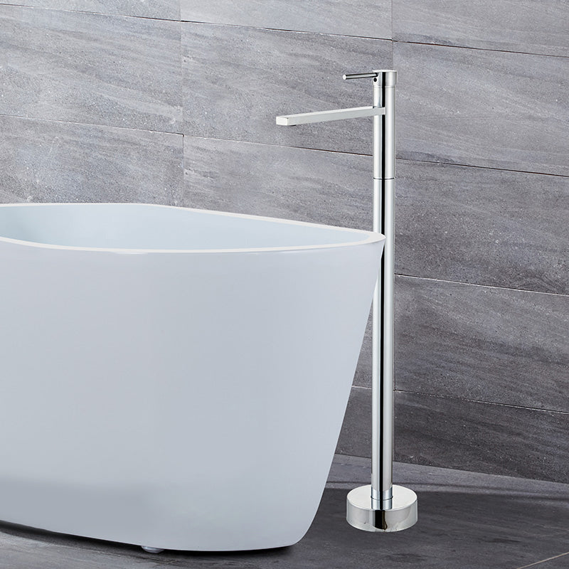 Floor Mounted Metal Freestanding Tub Filler Swivel Low Arc Freestanding Faucet