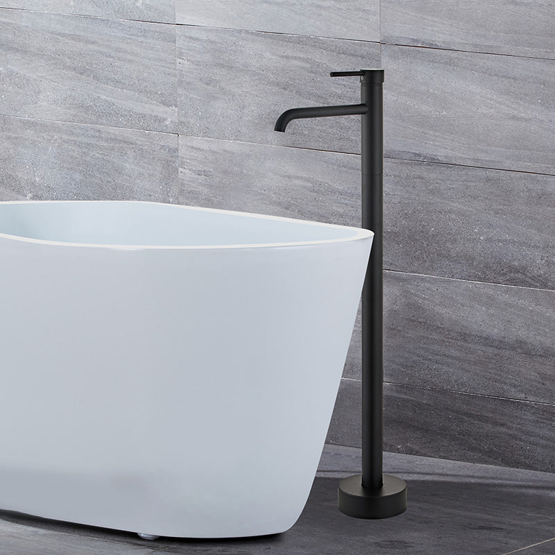 Floor Mounted Metal Freestanding Tub Filler Swivel Low Arc Freestanding Faucet