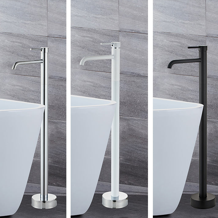 Floor Mounted Metal Freestanding Tub Filler Swivel Low Arc Freestanding Faucet