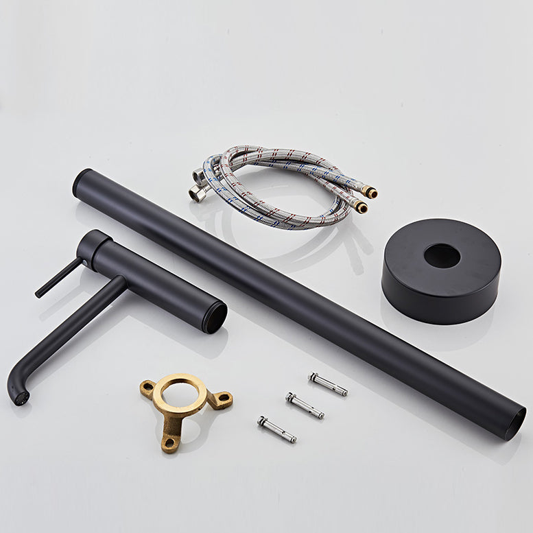 Floor Mounted Metal Freestanding Tub Filler Swivel Low Arc Freestanding Faucet