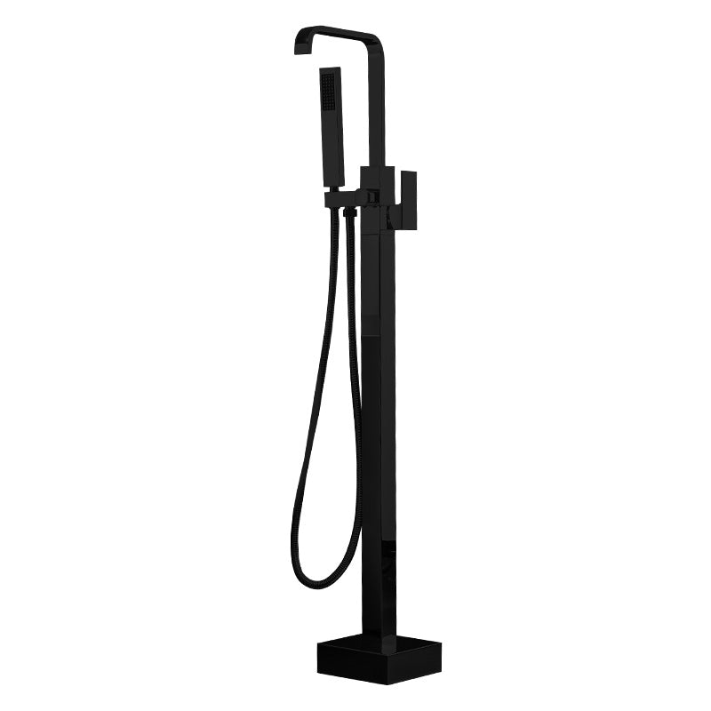 Floor Mounted Metal Freestanding Tub Filler Swivel High Arc Freestanding Faucet
