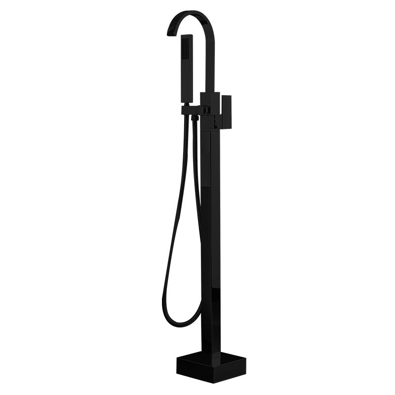 Floor Mounted Metal Freestanding Tub Filler Swivel High Arc Freestanding Faucet