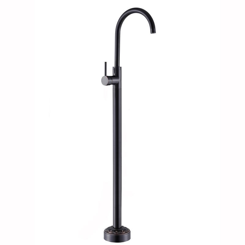 Modern Floor Mounted High Arc Freestanding Tub Filler Freestanding Copper Tub Filler Trim