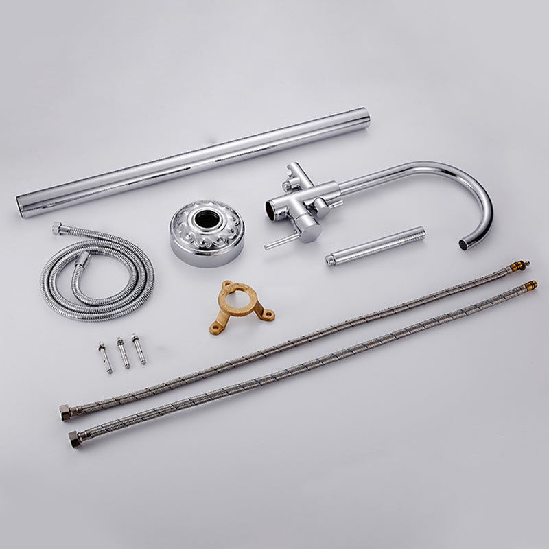 Modern Floor Mounted High Arc Freestanding Tub Filler Freestanding Copper Tub Filler Trim