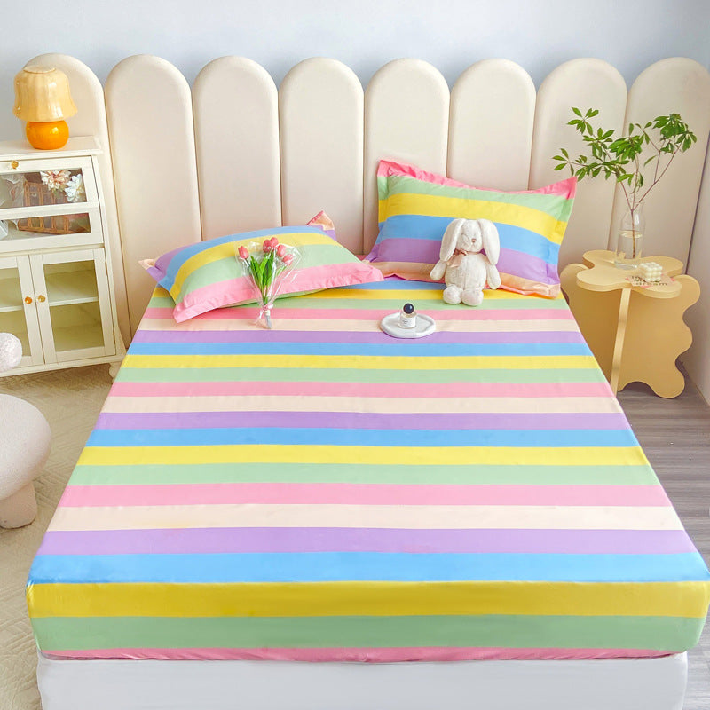 Twill Cotton Bed Sheet Set Breathable Sheet 1 Piece Fitted Sheet