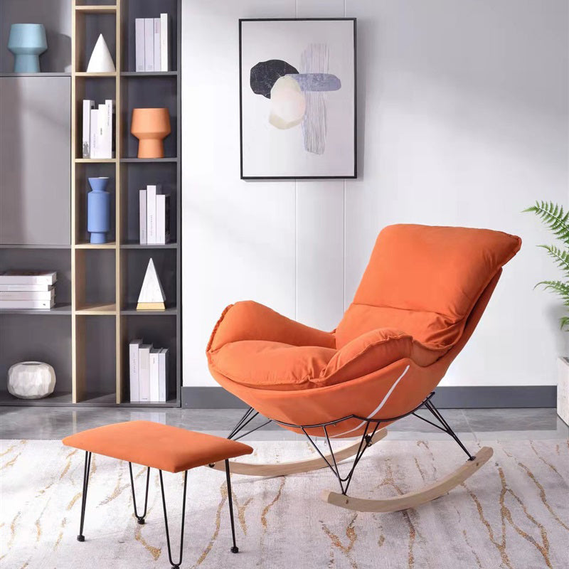 Contemporary Rocking Chair Faux Leather Glider Chair for Living Room