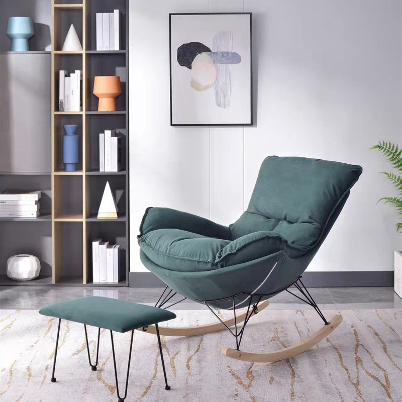 Contemporary Rocking Chair Faux Leather Glider Chair for Living Room