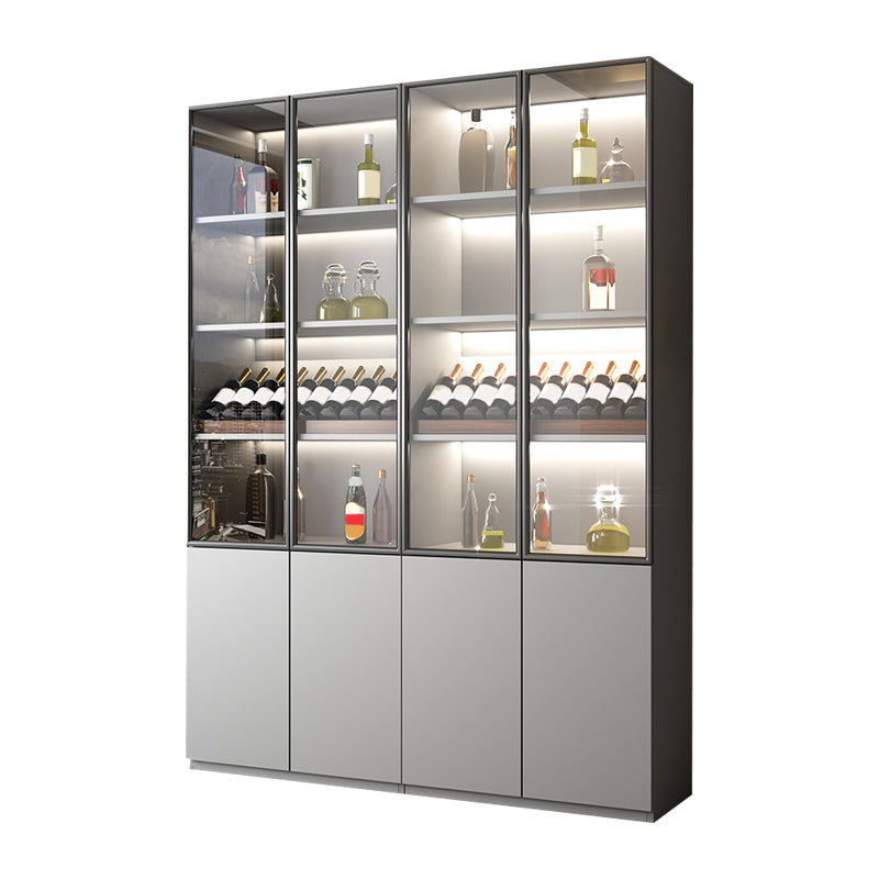 Contemporary Wood Display Stand Glass Doors Hutch Cabinet with Doors for Dining Room