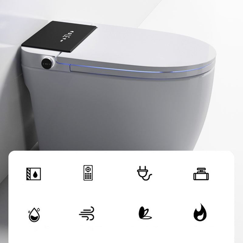 Gloss White Toilet Modern Siphon Jet Toilet Bowl with Heated Seat