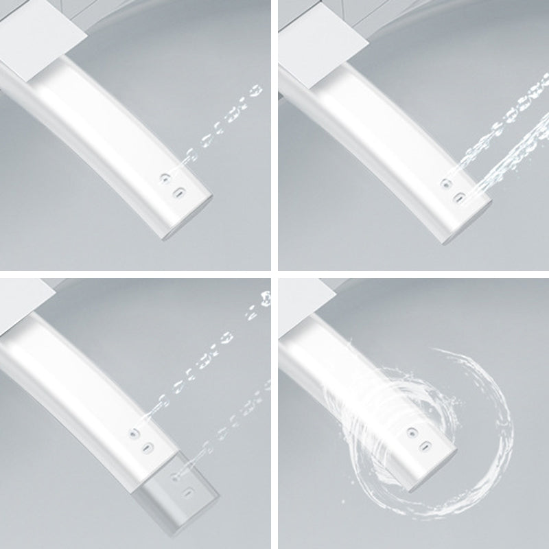 Gloss White Toilet Modern Siphon Jet Toilet Bowl with Heated Seat