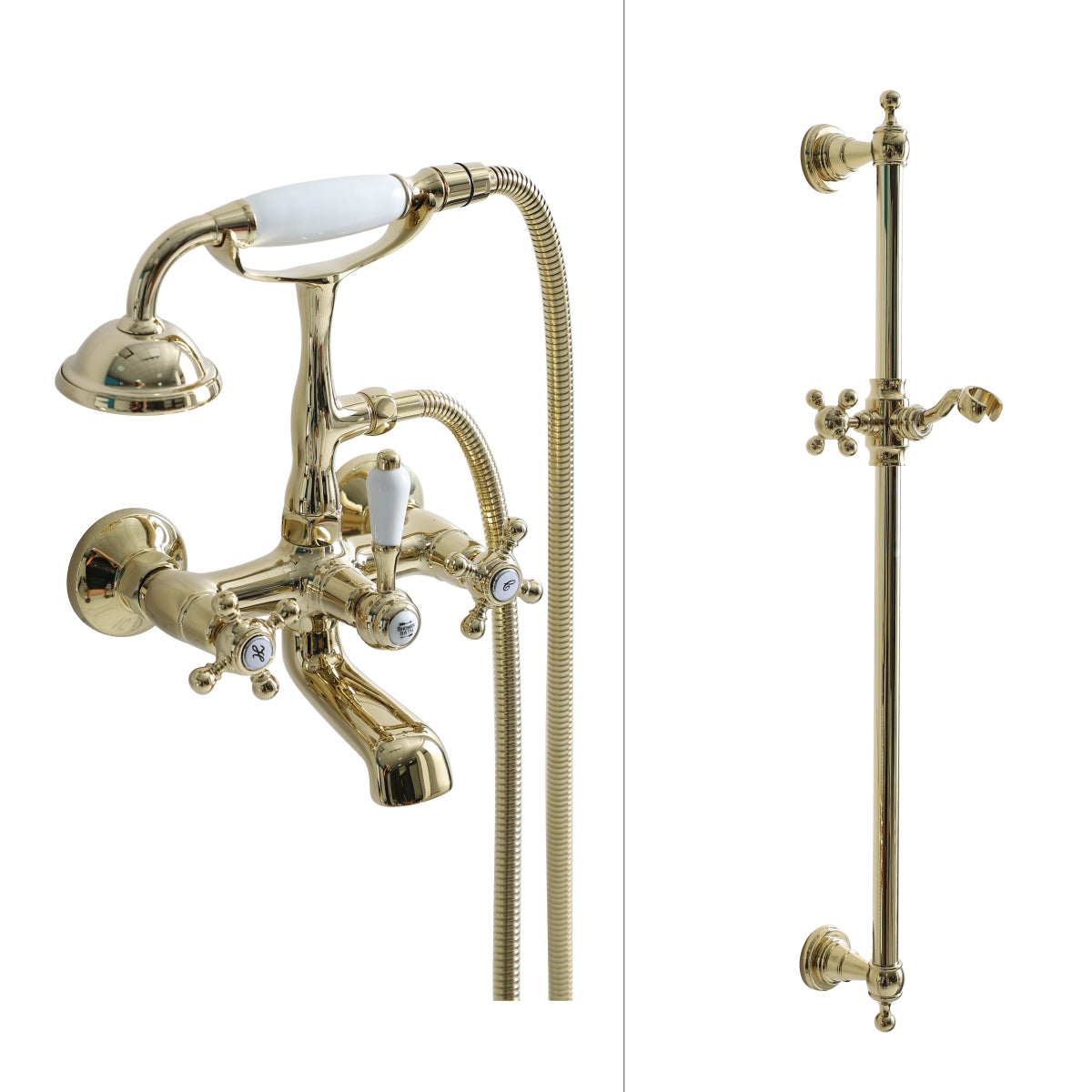 Glam Retro Wall Mounted Metal Claw Foot Tub Faucet Trim Low Arc Claw Foot Tub Faucet
