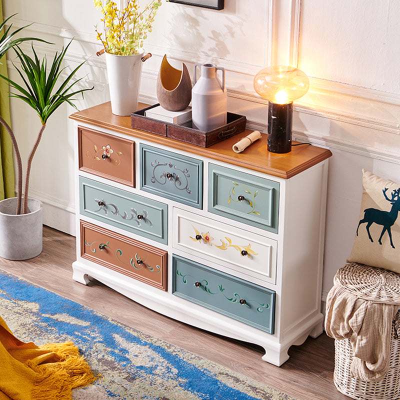 Nautical Bedroom Wooden Storage Chest Horizontal Chest with Drawers
