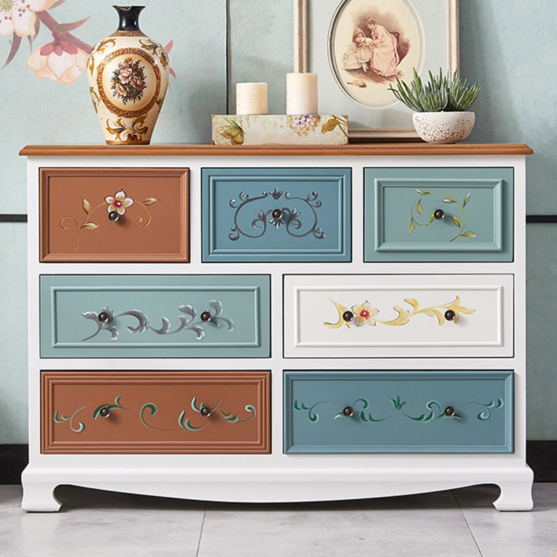 Nautical Bedroom Wooden Storage Chest Horizontal Chest with Drawers
