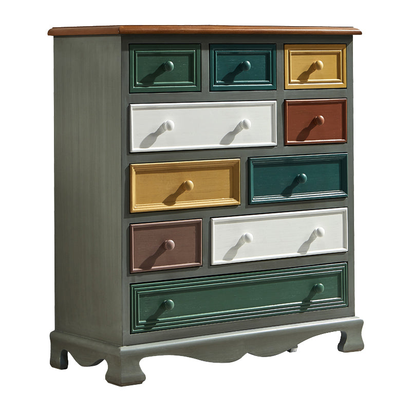 Nautical Bedroom Wooden Storage Chest Horizontal Chest with Drawers