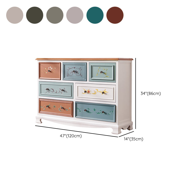 Nautical Bedroom Wooden Storage Chest Horizontal Chest with Drawers