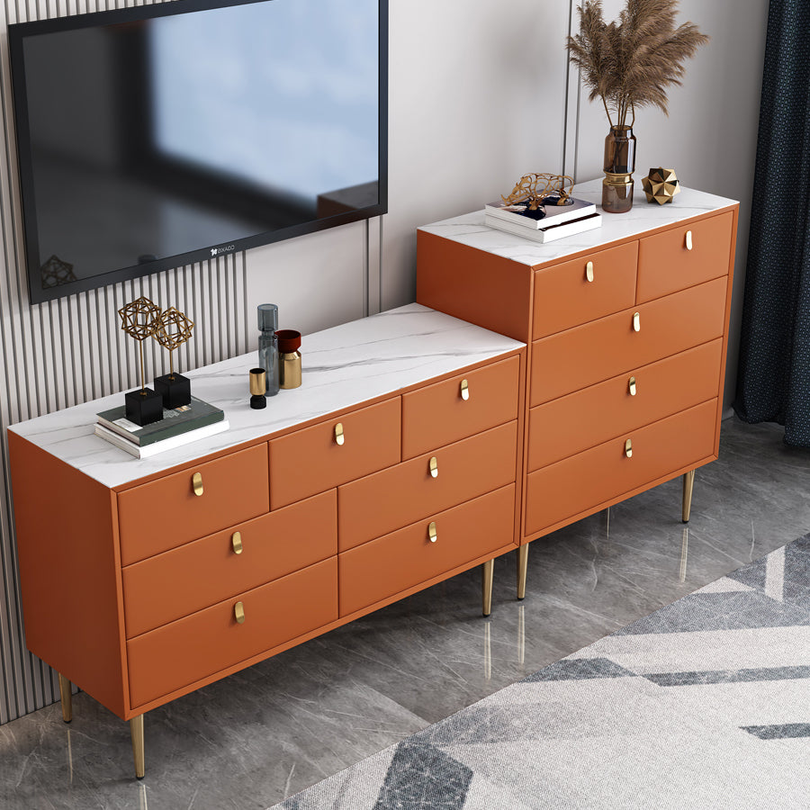 15.6-inch Width Classic Glam Dresser Stone Storage Chest with 5/6/7/9 Drawers