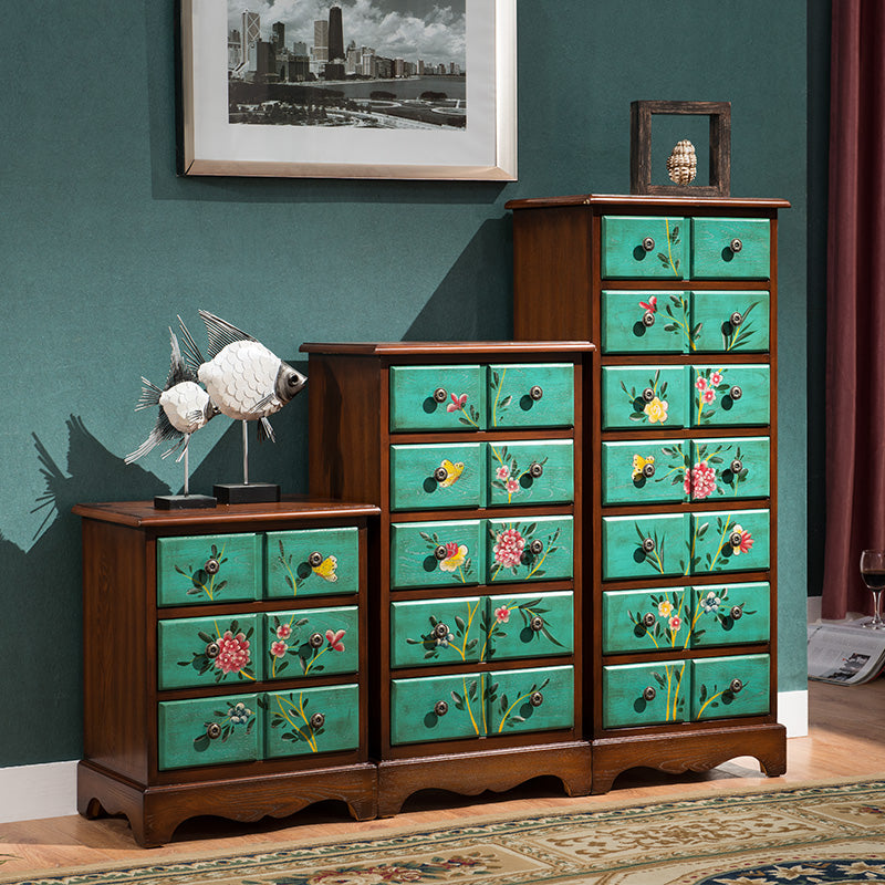 Coastal Wood Lingerie Chest Vertical Storage Chest for Bedroom