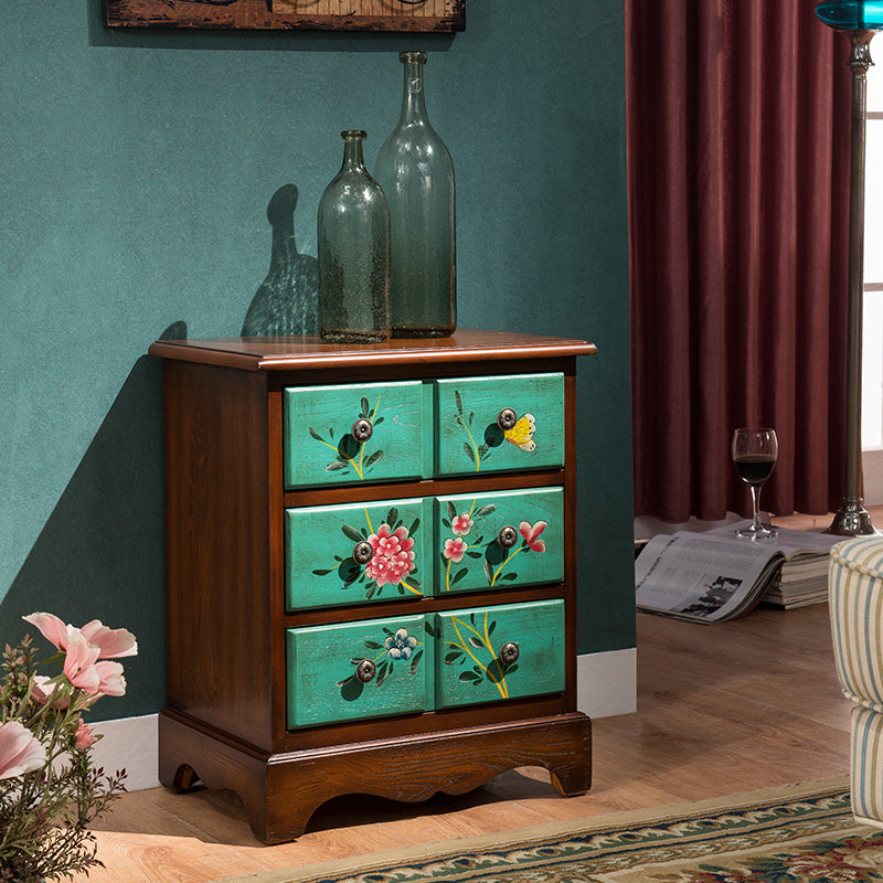 Coastal Wood Lingerie Chest Vertical Storage Chest for Bedroom