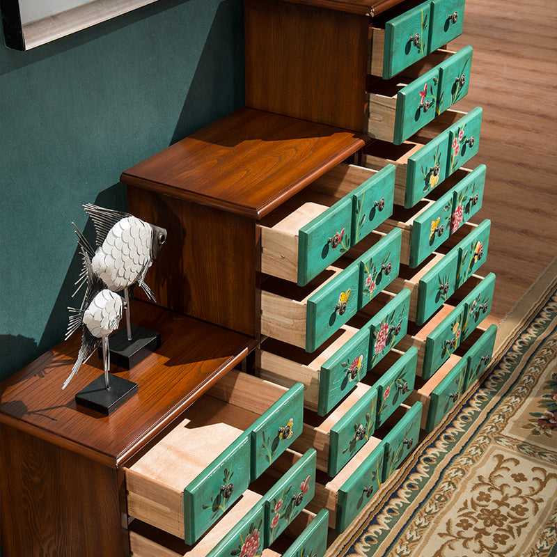 Coastal Wood Lingerie Chest Vertical Storage Chest for Bedroom