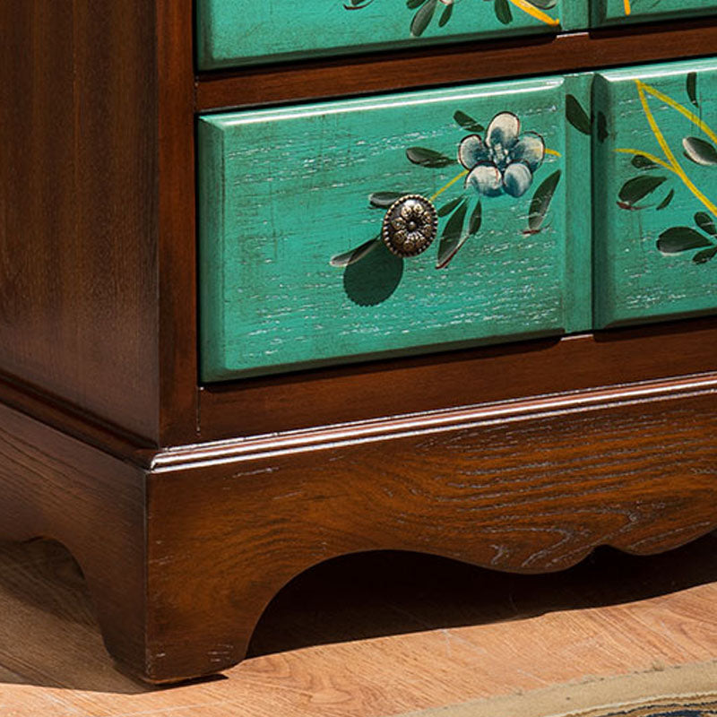 Coastal Wood Lingerie Chest Vertical Storage Chest for Bedroom