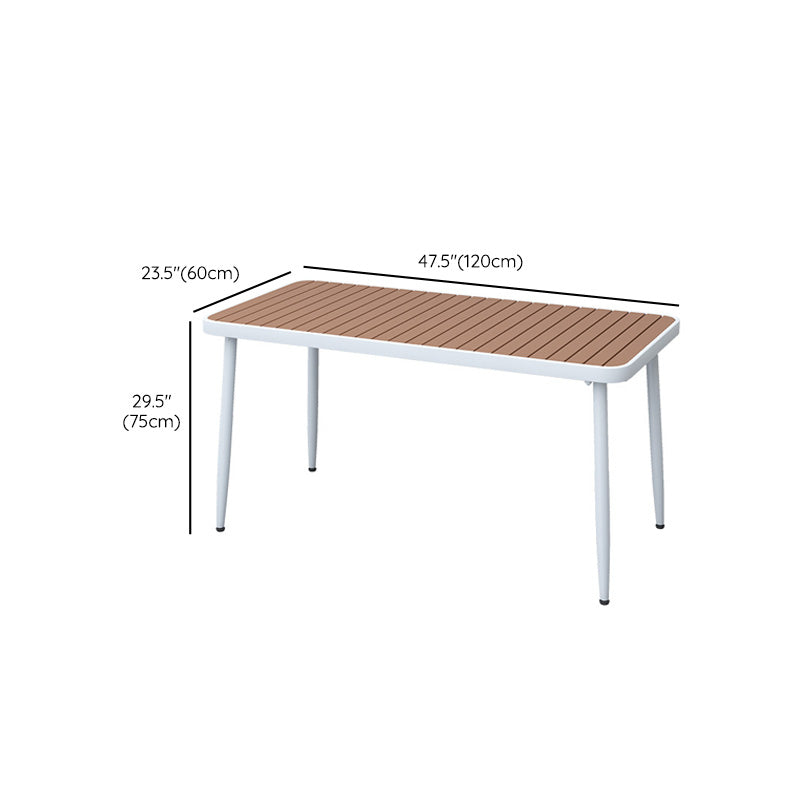 Industrial Brown Dining Set Rust Resistant Metal Dining Table