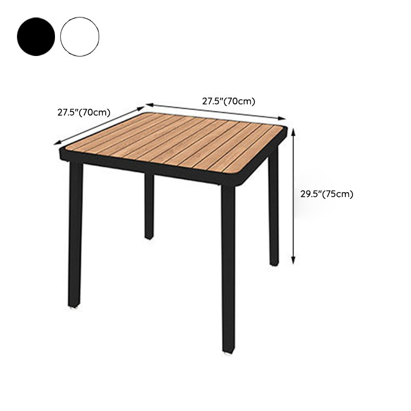 Industrial Style 1/3/5 Pieces Metal Dining Set Reclaimed Wood Table Set for Outdoor