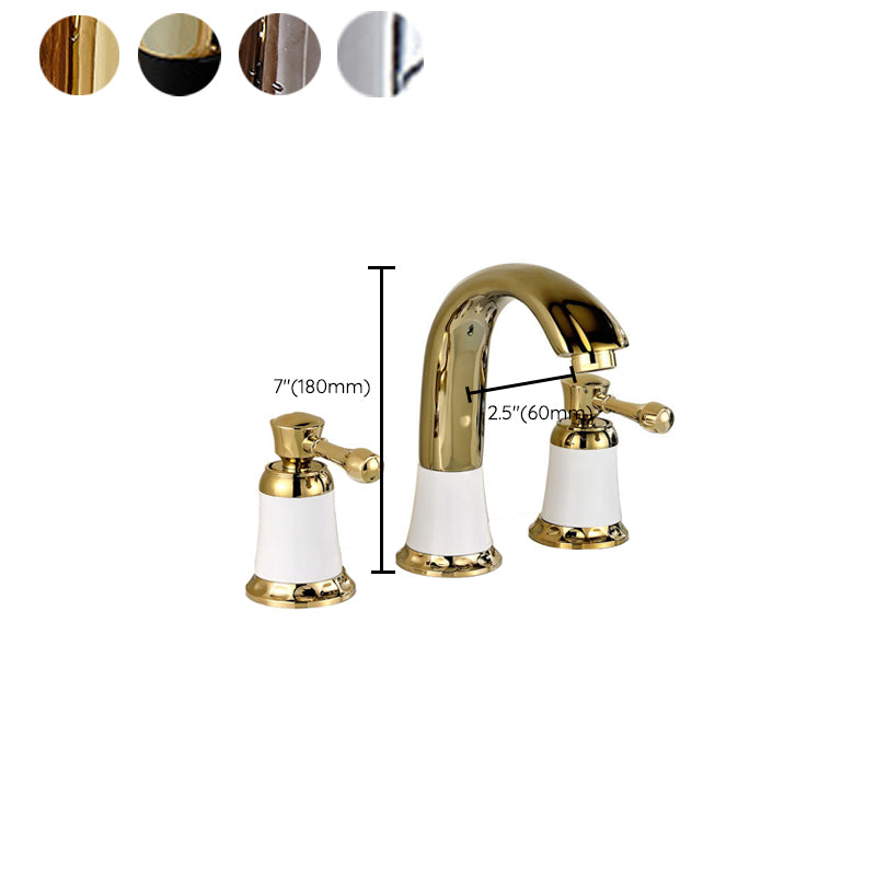 Glam Style Faucet Widespread Sink Faucet with 2 Lever Handles