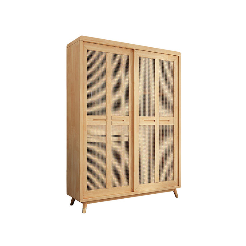 Rubberwood Wardrobe Closet Sliding Contemporary Wardrobe Armoire