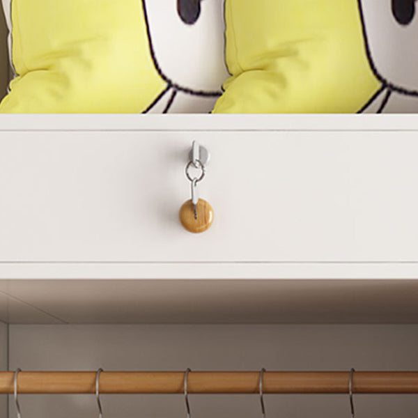 White Wardrobe Closet with Drawer French Country Wardrobe Cabinet