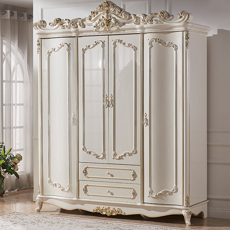French Country Wardrobe Armoire with Drawer Wooden Wardrobe Cabinet
