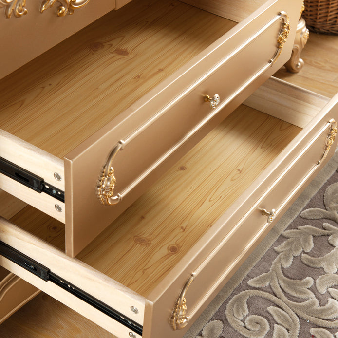 French Country Wardrobe Armoire with Drawer Wooden Wardrobe Cabinet