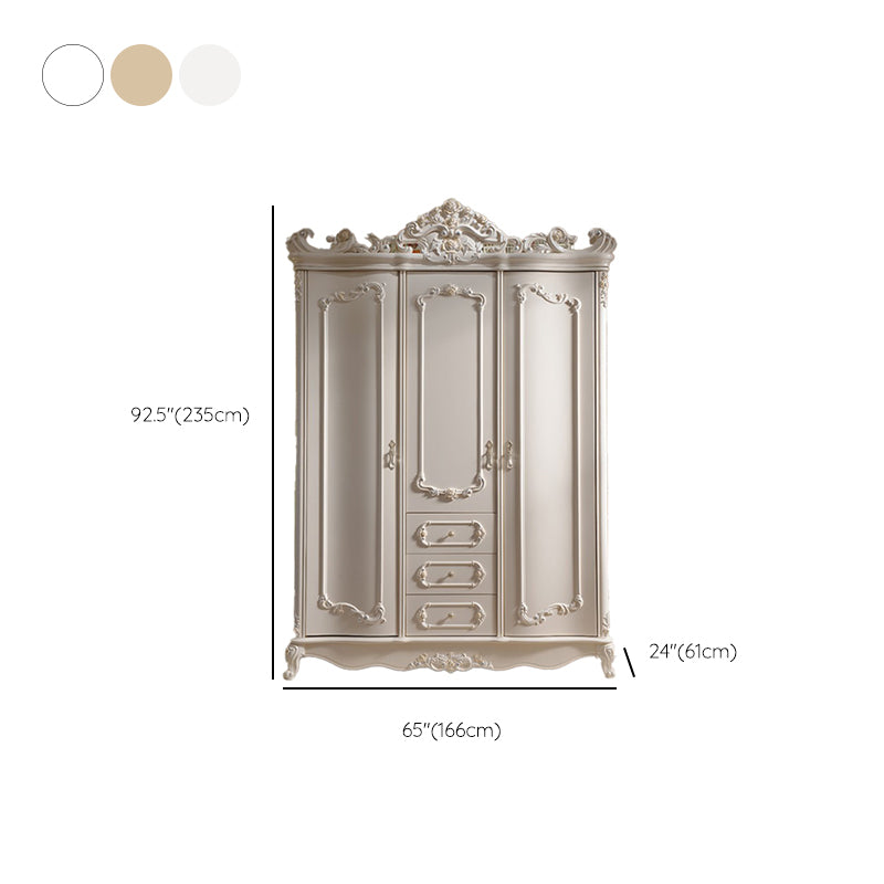 French Country Wardrobe Armoire with Drawer Wooden Wardrobe Cabinet