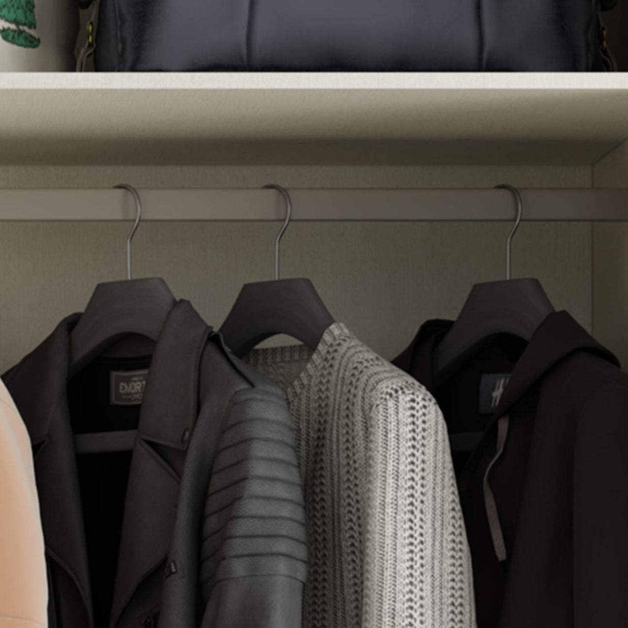 Hinged Wardrobe Closet with Drawer Engineered Wood Wardrobe Cabinet