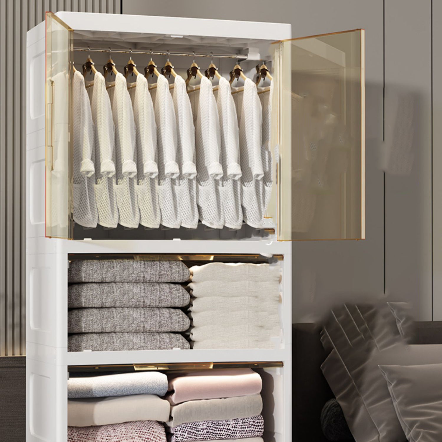 Hinged Wardrobe Cabinet Contemporary Plastic Wardrobe Closet